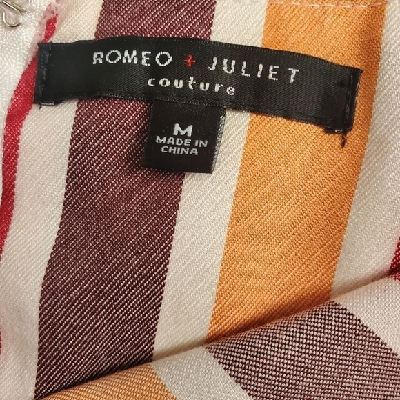 Romeo & Juliet Couture Striped Bow Front Sleeveless Jumpsuit Sz M - Picture 6 of 9